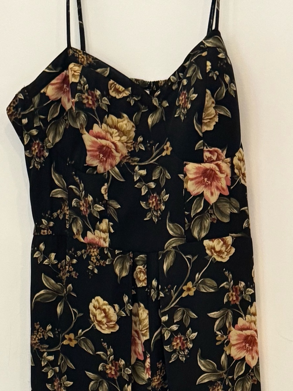 Floral jumpsuit with long dress back